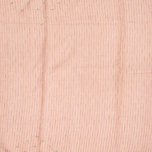 Peach Tissue Embroidered Saree With Floral Butta Motifs-Peach