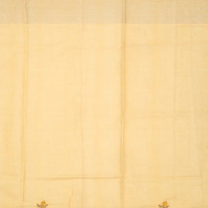 Sandal Woven Tissue Saree With Embroidered Floral Motifs-Sandal