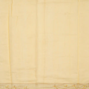 Sandal Woven Tissue Saree With Embroidered Floral Motifs-Sandal