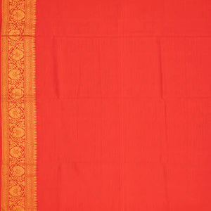 Red Woven Blended Dupion Saree With Kamalam Motifs-Red