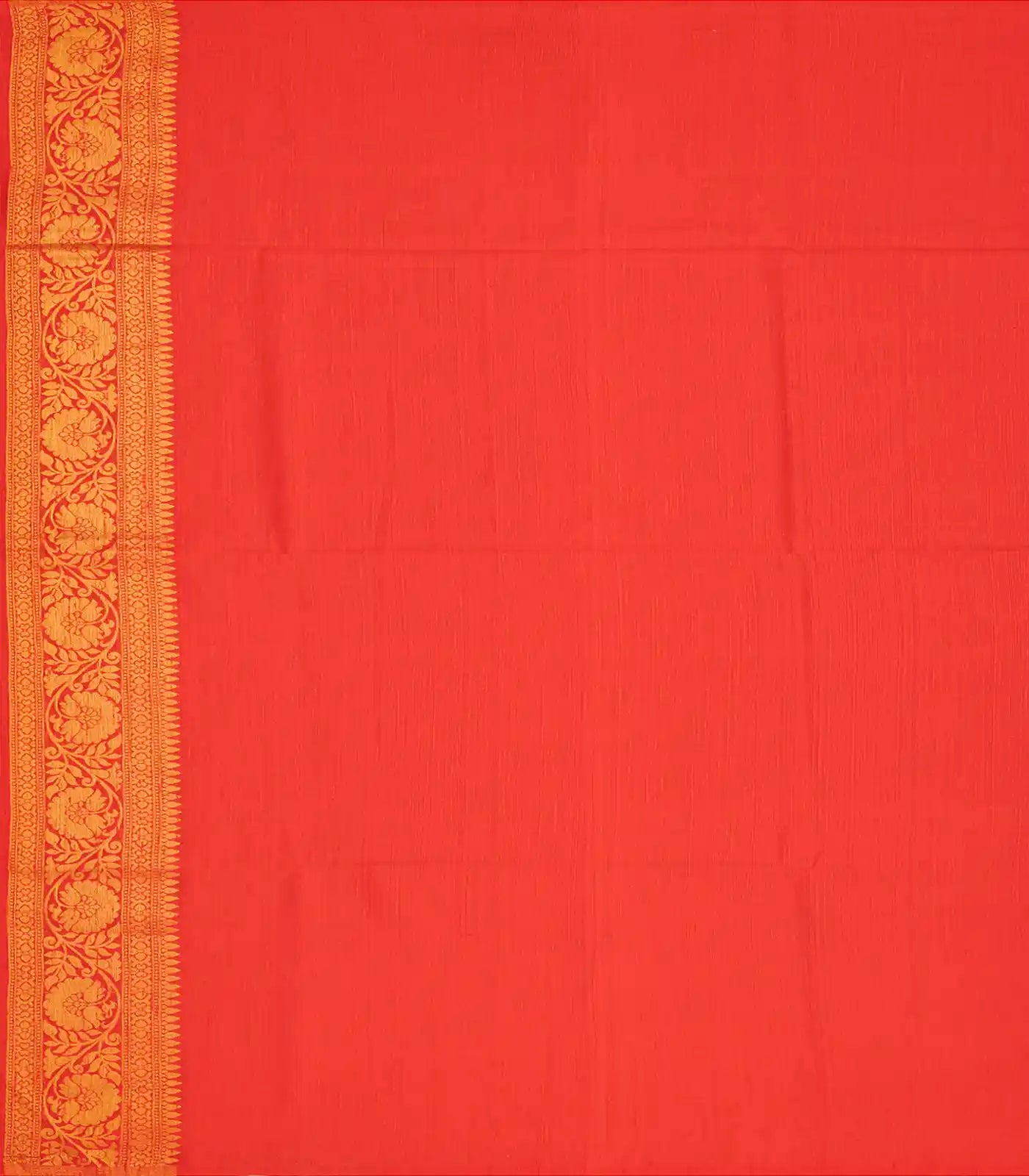 Red Woven Blended Dupion Saree With Kamalam Motifs-Red