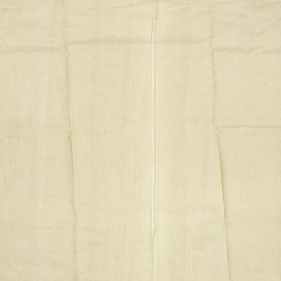 Beige Blended Cotton Saree With Embroidered Floral Motifs-Beige