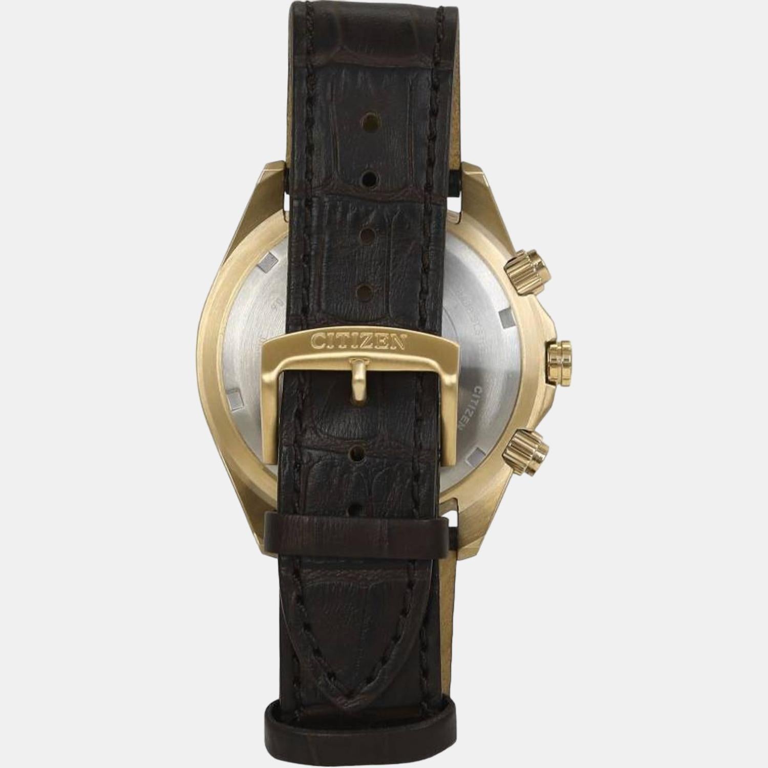 Eco-Drive Men Eco-Drive Black Dial Chronograph Leather Watch BL5562-18E