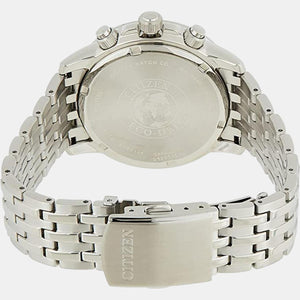 Eco-Drive Men Eco-Drive Grey Dial Chronograph Stainless Steel Watch BL8150-86H