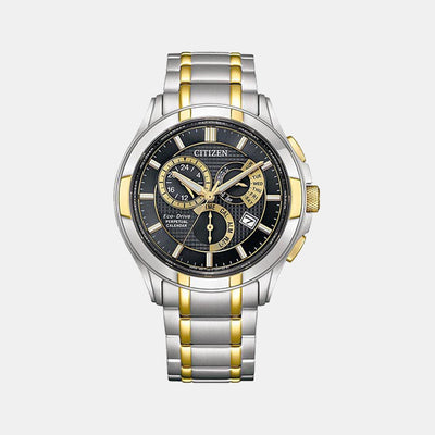 BI Men Eco-Drive Black Dial Chronograph Stainless Steel Watch BL8164-57E