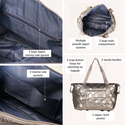 Movo Expandable  Bag With Detachable Wheels Metallic Brown