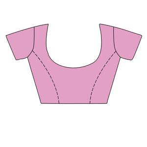 Pink Cotton Saree With Blouse Piece