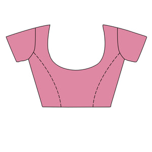 Pink Silk Saree With Blouse Piece