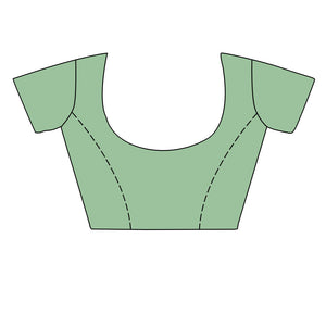 Turquoise Silk Saree With Blouse Piece