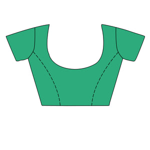 Teal Silk Saree With Blouse Piece