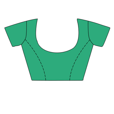 Teal Silk Saree With Blouse Piece