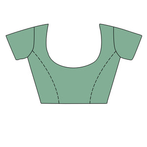 Teal Silk Saree With Blouse Piece