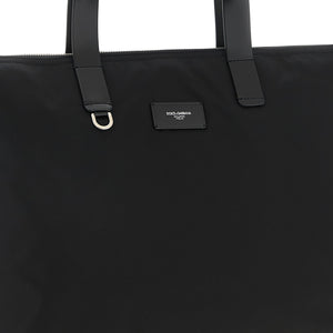 Dolce & Gabbana Media Logo Patch Shopping Bag