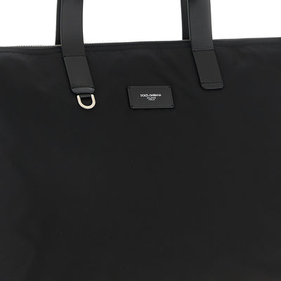 Dolce & Gabbana Media Logo Patch Shopping Bag