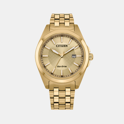 Eco-Drive Men Eco-Drive Champagne Dial Analog Stainless Steel Watch BM7532-54P