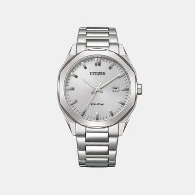 Eco-Drive Men Eco-Drive White Dial Analog Stainless Steel Watch BM7600-81A