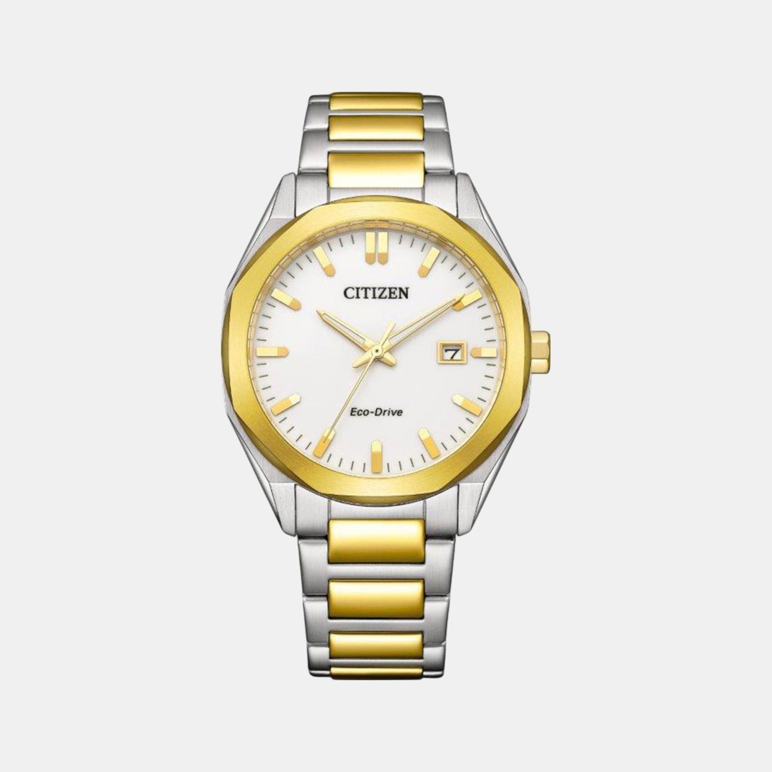 Eco-Drive Men Eco-Drive White Dial Analog Stainless Steel Watch BM7624-82A