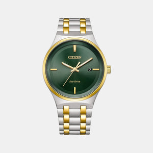 Axiom Men Eco-Drive Green Dial Analog Stainless Steel Watch BM7654-57X