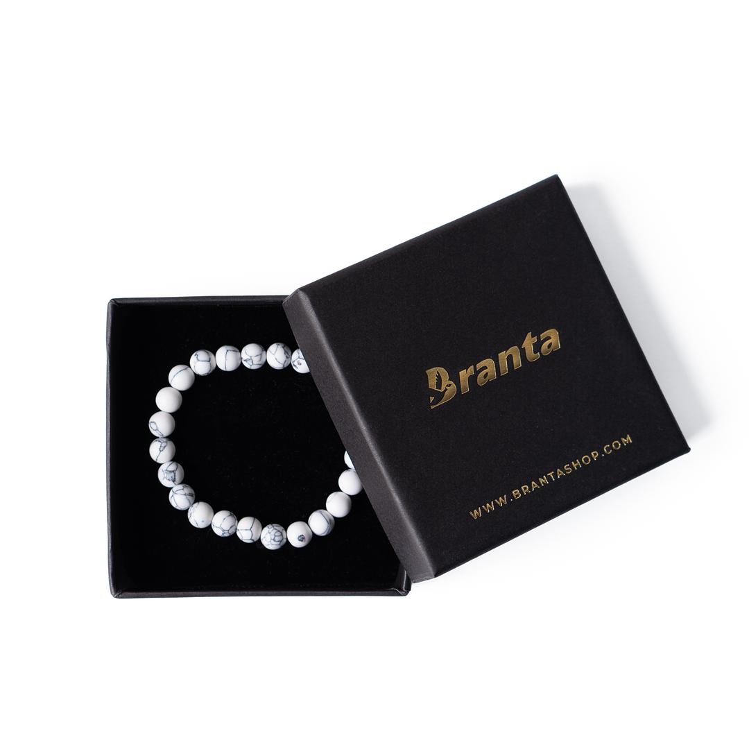 White Howlite Natural Crystals Bracelet For Men