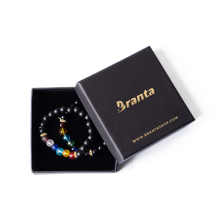 7 Chakra Black Stone Bracelet For Men Combo