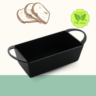 Trilonium Triple seasoned Iron bread mould pan 20cm | Black