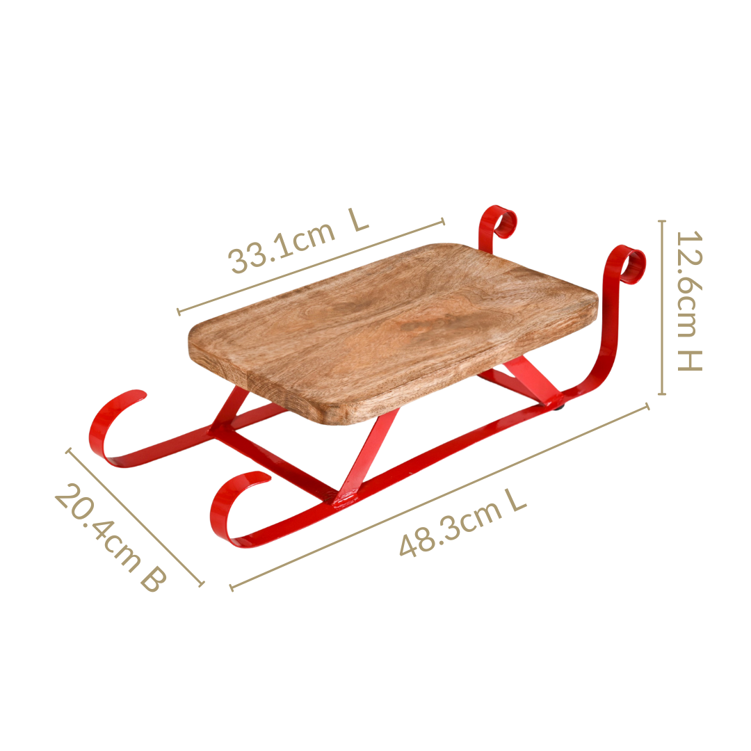 Wooden Sleigh Table Riser Serving Platter