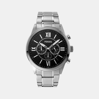 Flynn Men Quartz Black Dial Chronograph Stainless Steel Watch BQ1125