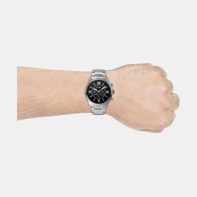 Flynn Men Quartz Black Dial Chronograph Stainless Steel Watch BQ1125