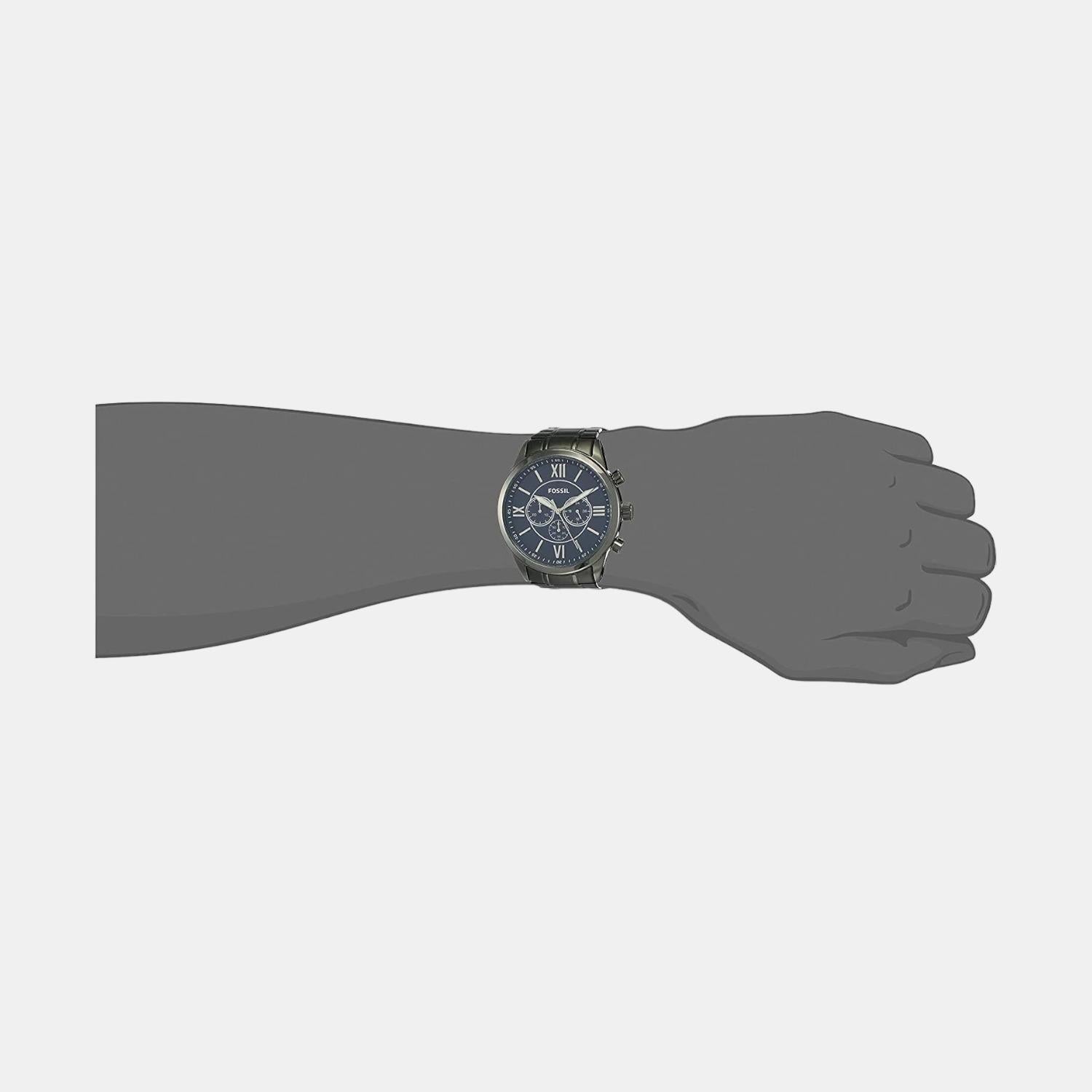 Flynn Men Quartz Blue Dial Chronograph Stainless Steel Watch BQ1126