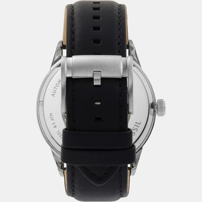 Flynn Men Automatic Black Dial Analog Leather Watch BQ2383