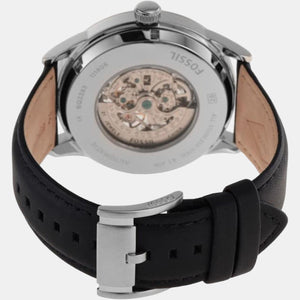 Flynn Men Automatic Black Dial Analog Leather Watch BQ2383
