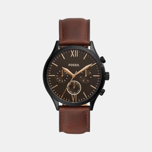 Fenmore Men Quartz Black Dial Chronograph Leather Watch BQ2453