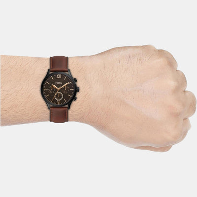 Fenmore Men Quartz Black Dial Chronograph Leather Watch BQ2453