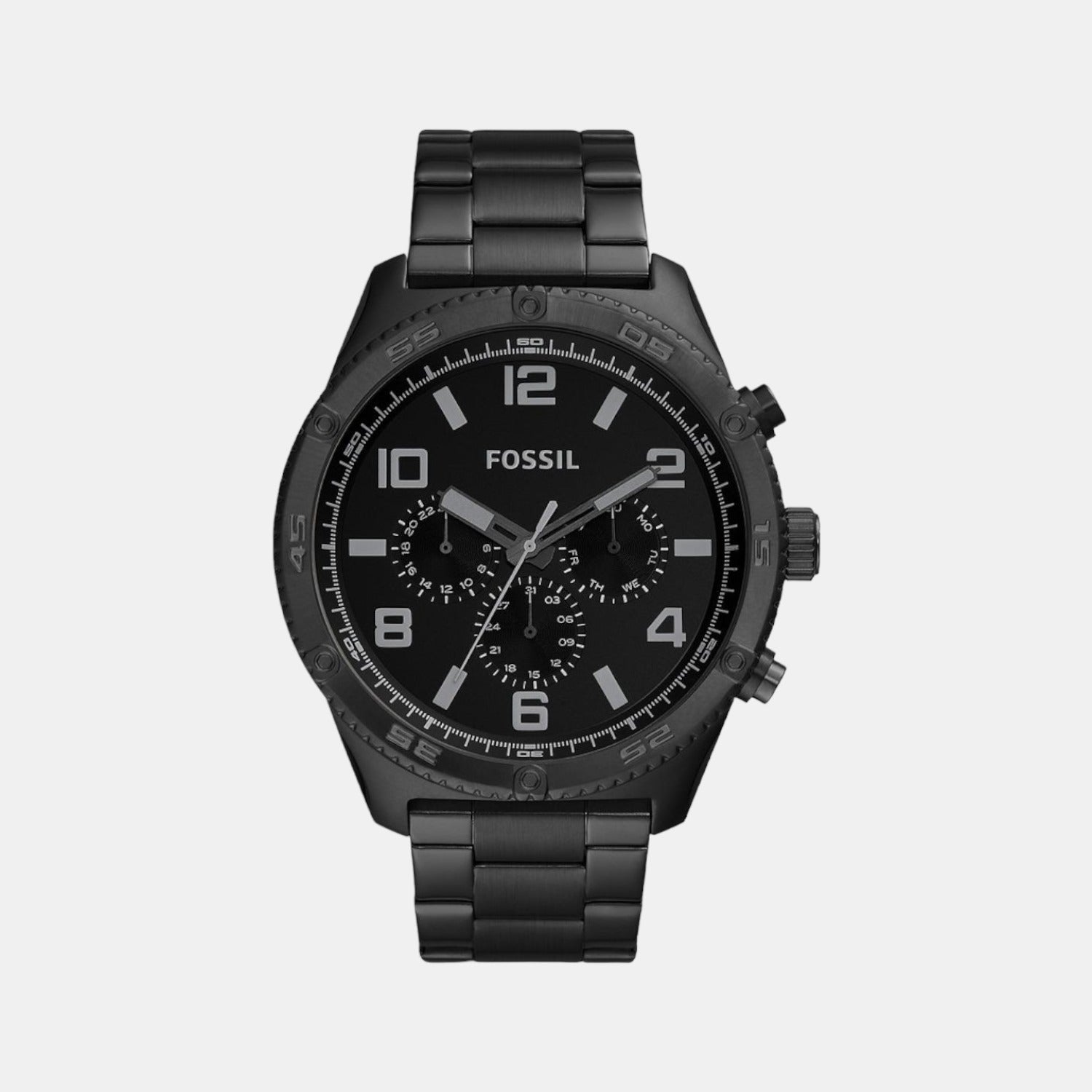 Brox Men Quartz Black Dial Chronograph Stainless Steel Watch BQ2532