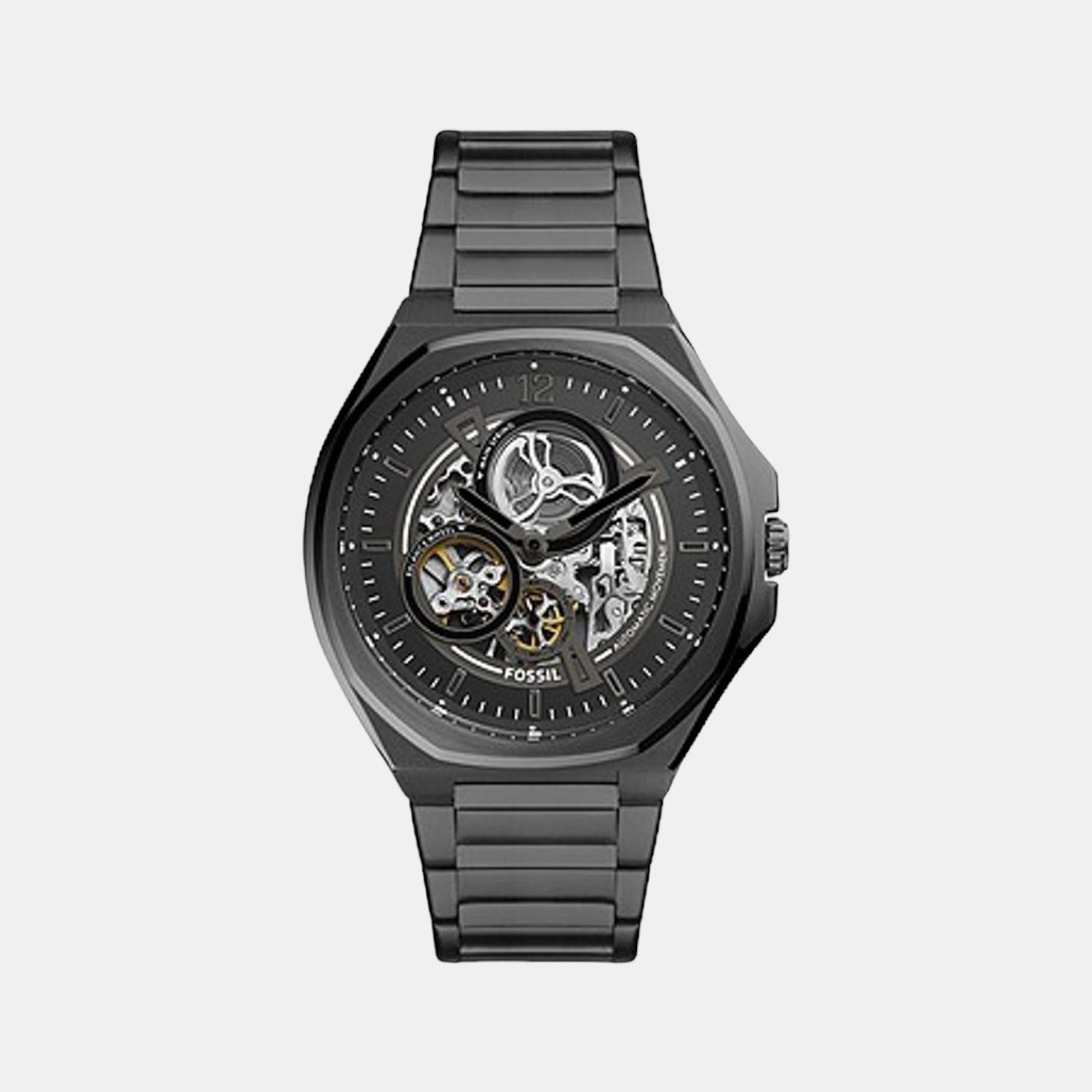Evanston Men Automatic Black Dial Analog Stainless Steel Watch BQ2621