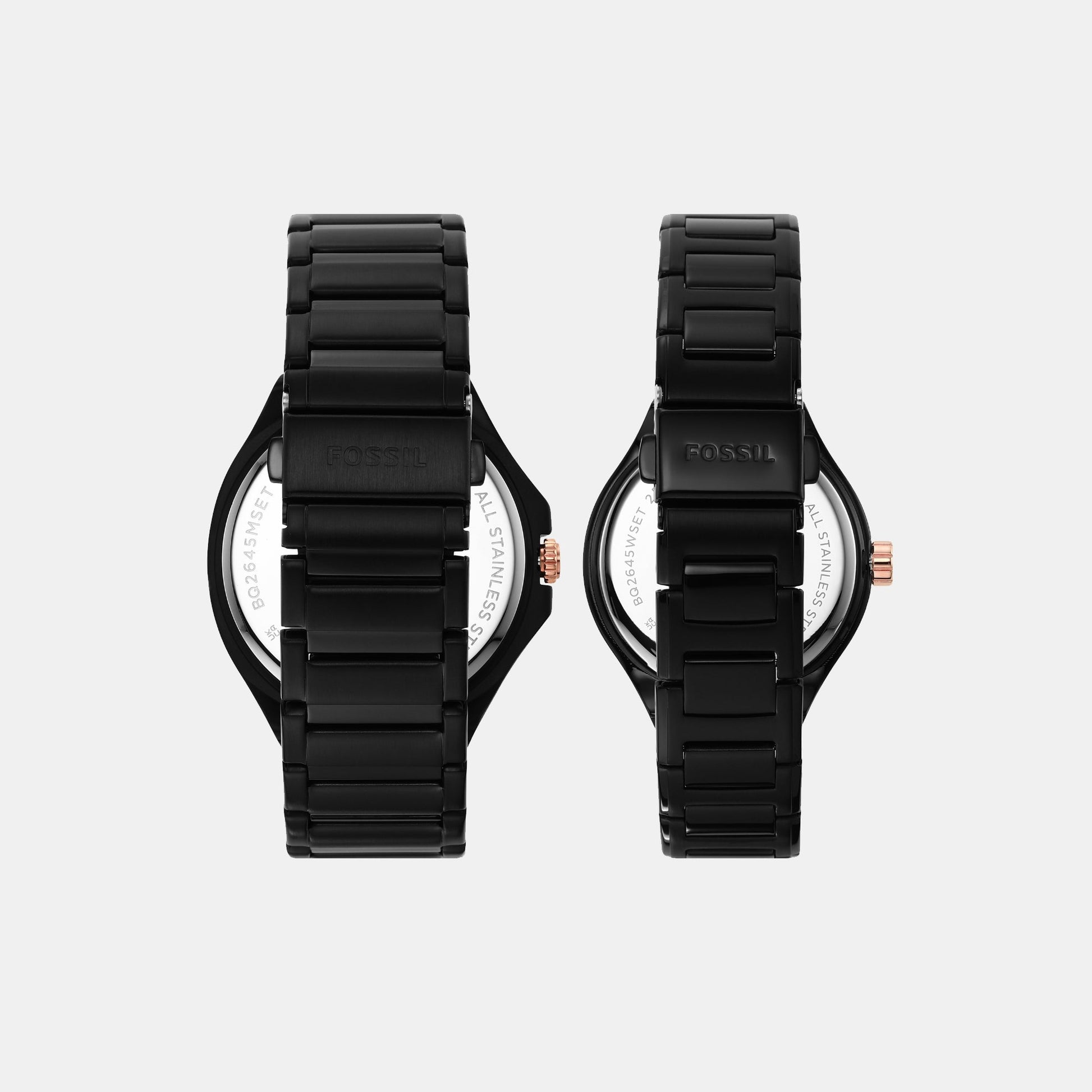 Evanston Couple Quartz Black Dial Multi-Function Stainless Steel Watch BQ2645SET