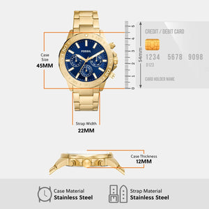 Bannon Men Quartz Blue Dial Multi-Function Stainless Steel Watch BQ2706