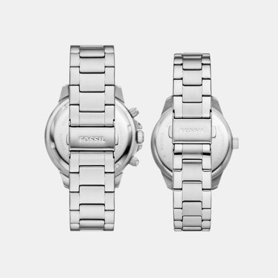 Bannon Couple Quartz Blue Dial Multi-Function Stainless Steel Watch BQ2828SET