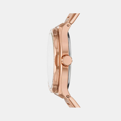 Eevie Women Quartz Rose Gold Dial Multi-Function Stainless Steel Watch BQ3721