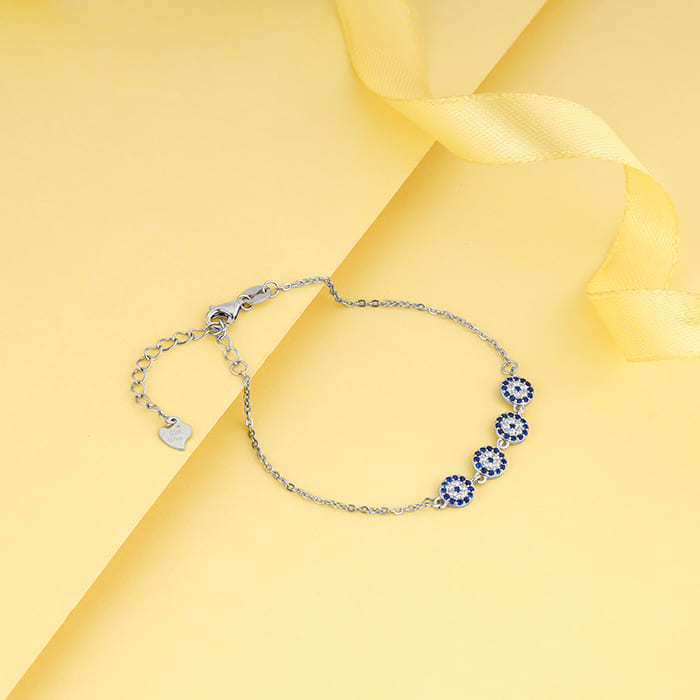 Silver Protective Eye Bracelet