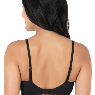 Satin Edge Padded Non-wired T-shirt Bra - Black