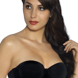 Strapless Padded Wired Multiway Tube Bra - Black
