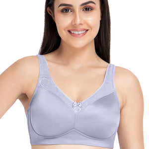 Elegant Support Non-padded & Non-wired Bra - Soft Gray