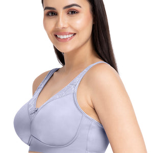 Elegant Support Non-padded & Non-wired Bra - Soft Gray