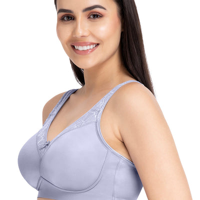 Elegant Support Non-padded & Non-wired Bra - Soft Gray