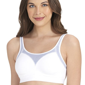 All Day Active Non-Padded Non-Wired Bra - White With Eventide