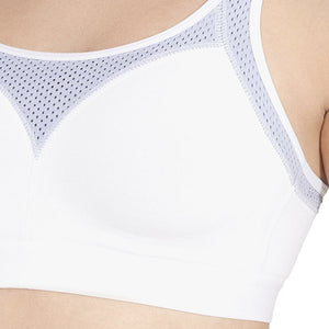 All Day Active Non-Padded Non-Wired Bra - White With Eventide