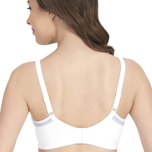 All Day Active Non-Padded Non-Wired Bra - White With Eventide