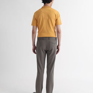 Rare Rabbit Men's Braidey Yellow Cotton Fabric Textured Collared Neck Half Sleeves Polo T-Shirt