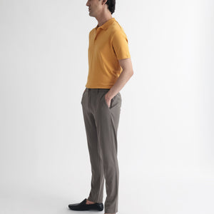 Rare Rabbit Men's Braidey Yellow Cotton Fabric Textured Collared Neck Half Sleeves Polo T-Shirt